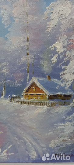 Картина маслом Зима