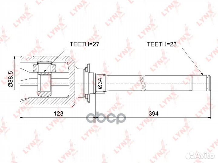 ШРУС внутренний правый с валом к-кт Lexus RX300