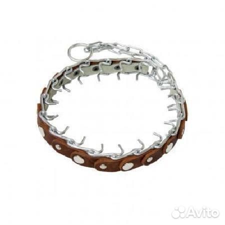 Ошейник строгий Р сварная цепь+кожа