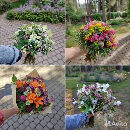 Необычный садовый сезонный букет