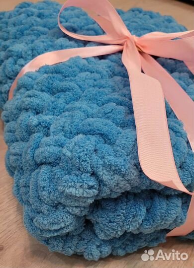 Плед детский вязаный плюшевый