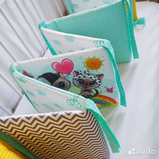 Бортики в кроватку новые