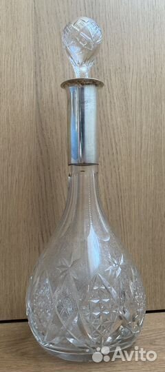 Графин штоф хрустальный серебро Европа