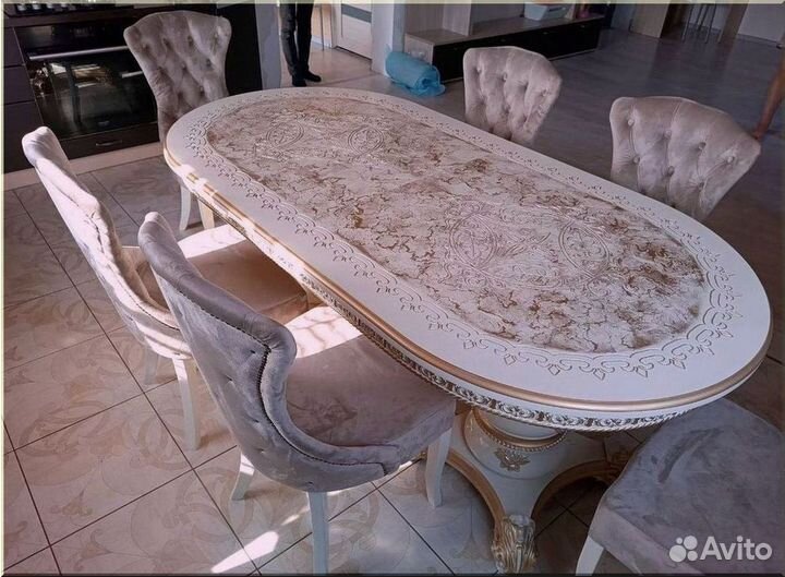 Стол обеденный овальный раздвижной