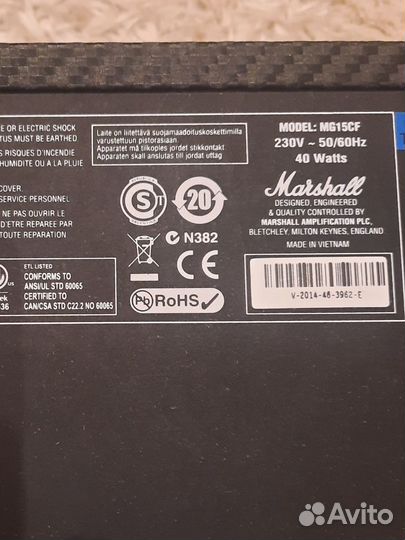 Гитарный комбоусилитель Marshall MG15CF