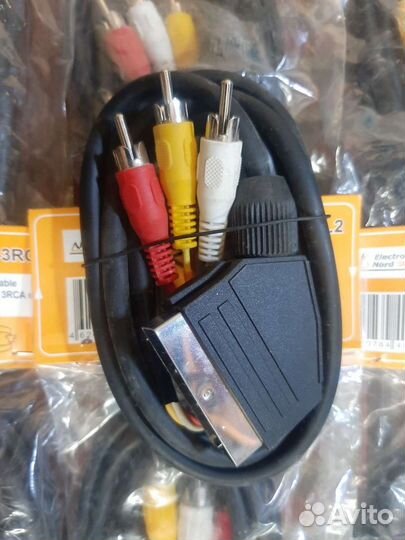 Кабель scart-3хrca(тюльпаны)