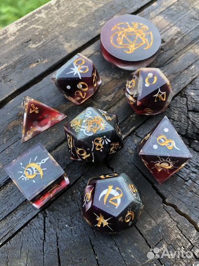 Кубики, дайсы ручной работы для днд, нри Чародей