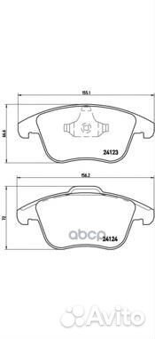 Колодки тормозные, передние P24076 Brembo