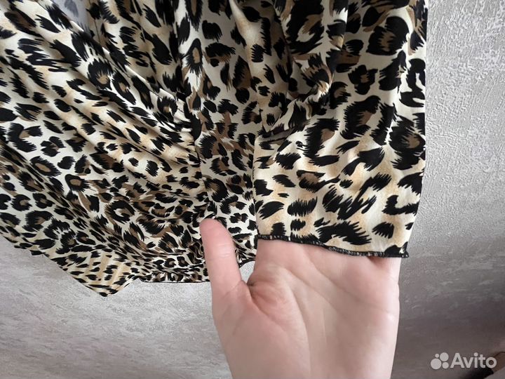 Укороченная кофта леопардовая 48 50