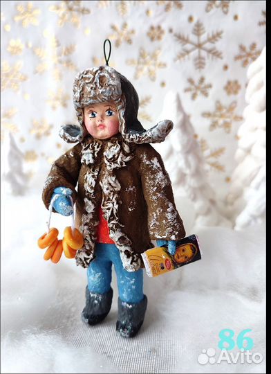 Ватные елочные игрушки