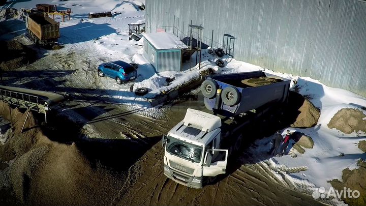 Песок ГОСТ от 100 м3 доставка от 2х часов