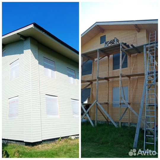 Покраска Фасада Деревянного Дома Бани Беседки