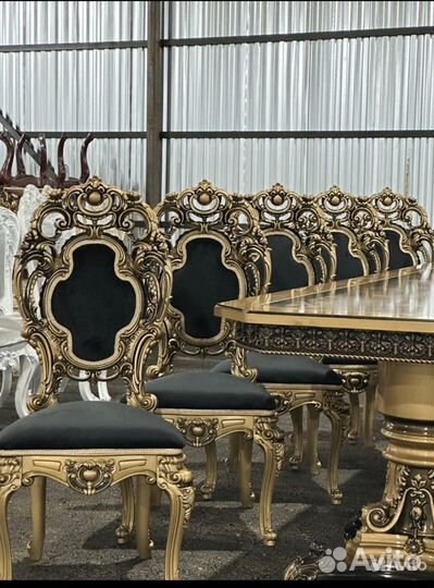 Стол стулья платина