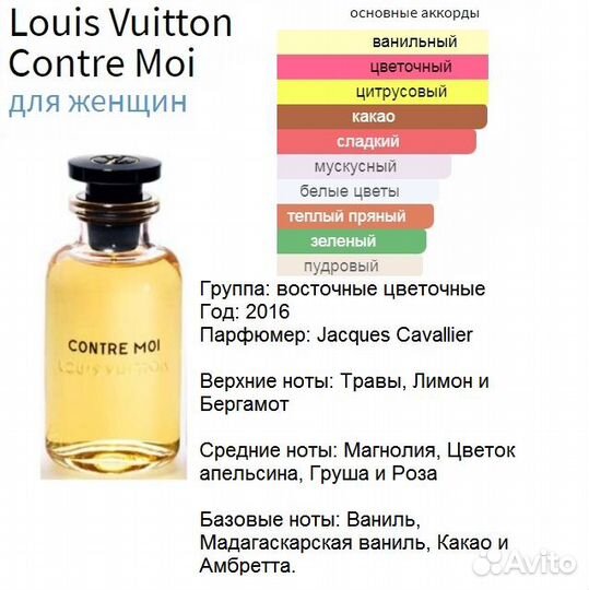 Louis vuitton Contre Moi, духи высокой концентраци