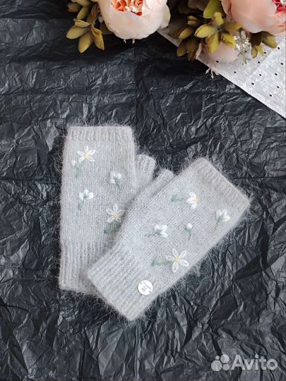 Митенки вязаные