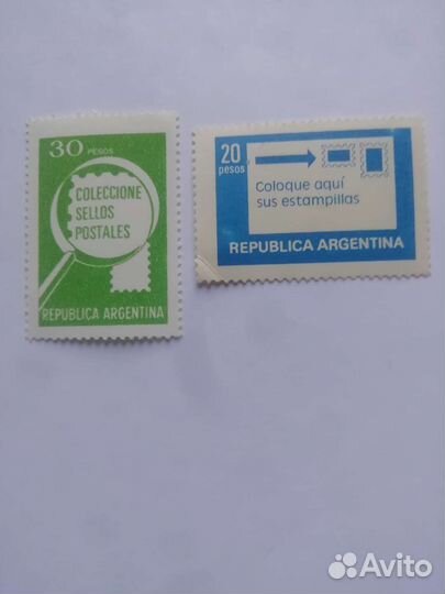 Марки republika argentina 2шт