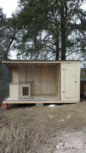 Вольер для собак деревянный