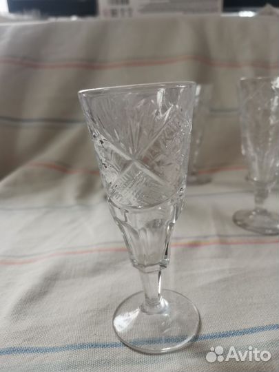 Хрустальные рюмки СССР, 6 шт