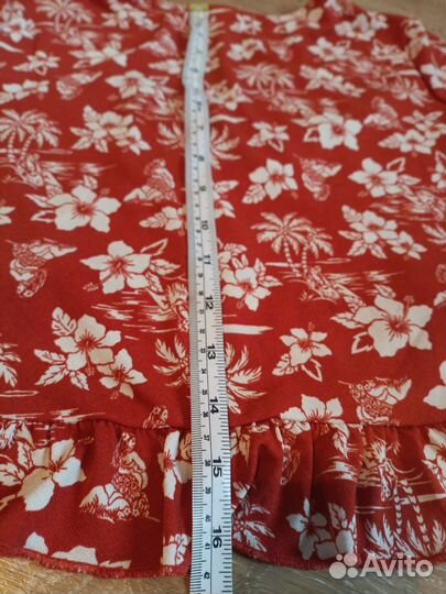 Топ короткий в цветочкек красный Befree 42 (S)