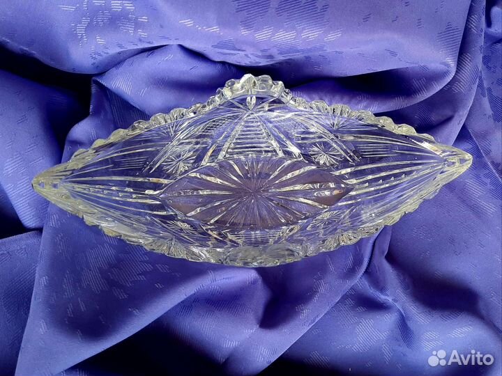 Хрустальная ваза ладья СССР