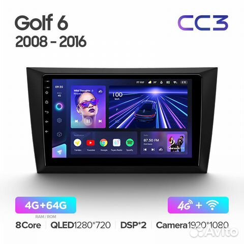 Teyes CC3 4+64 для Volkswagen Golf 6