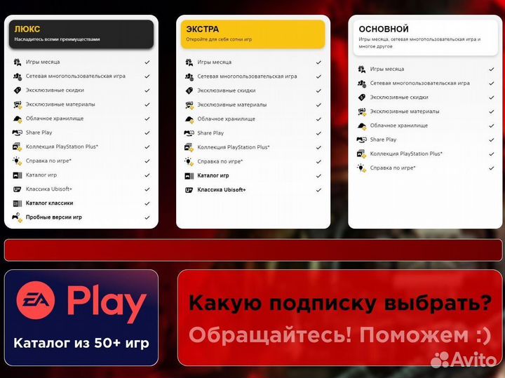 Игры подписка PS Plus EA Play каталог