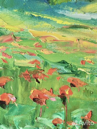 Картина маслом «Полдень. Маки»