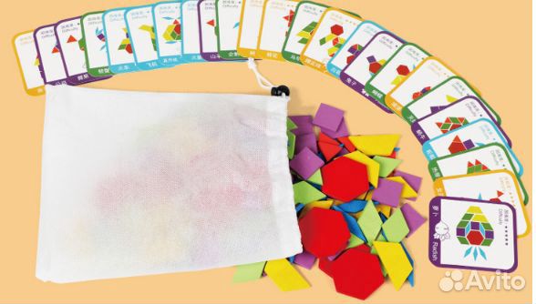 Головоломка пазл Монтессори 155 детали дерево