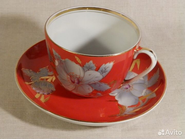 Чайная пара Мальва комплект 6шт,1962,Барановка