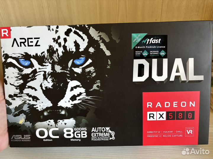 Видеокарта rx580 asus arez dual OC 8gb