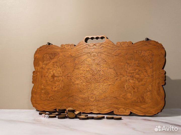 Нарды резные с ручкой 50см новые