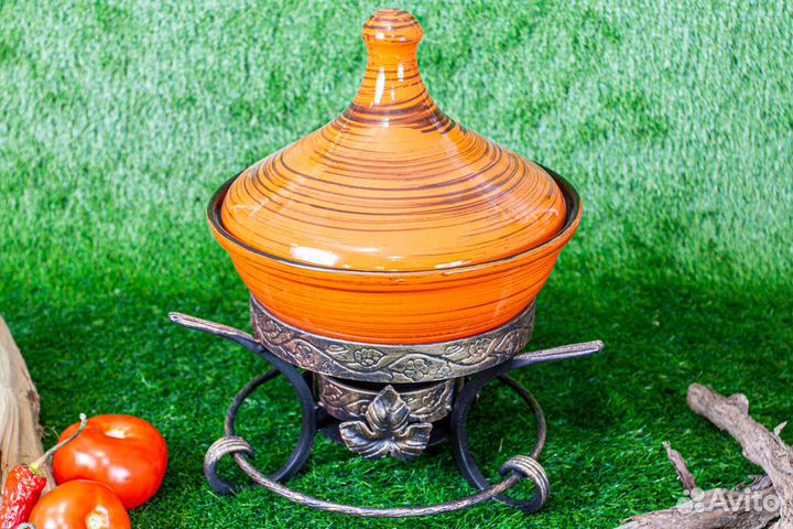 Марокканский тажин Алый закат на подставке Кебаб