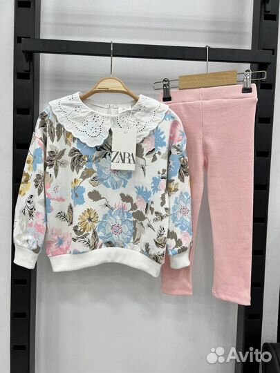 Костюм Zara для девочки нарядный с легинсами