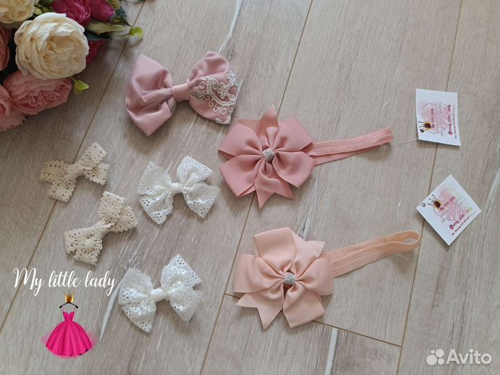 Бантики заколки и повязки для малышки новые