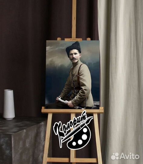 Чапаев В.И. портрет на холсте 40х50см