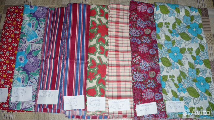 Ткани (отрезы) х/б и шелк