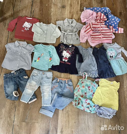 Летние вещи: платья, джинсы, плащ и др., р.80