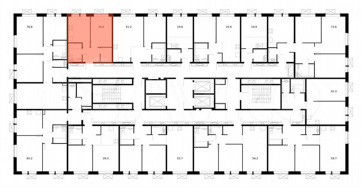 1-к. квартира, 33,4 м², 6/17 эт.