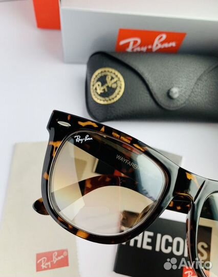 Очки ray ban wayfarer 54 коричневые