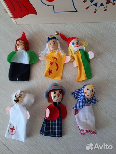 Кукольный деревянный театр(ширма+6 кукол)
