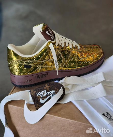 Кроссовки Louis Vuitton x Air Force 1 Low Metallic