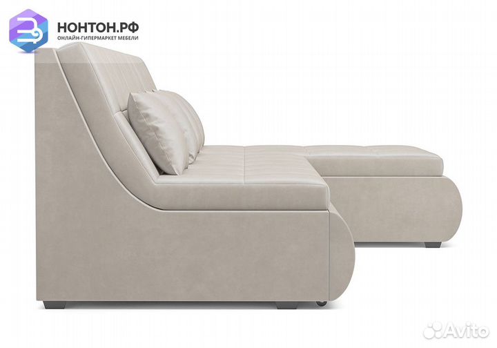 Угловой диван дельфин Дубай вельвет бежевый