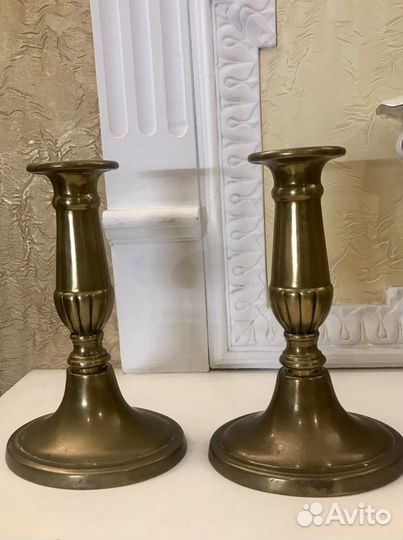 Подсвечники старинные бронза. англия