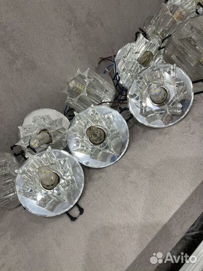 Точечный потолочный светильник из стекла 12 штук