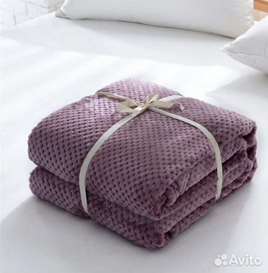 Плед однотонный плотный