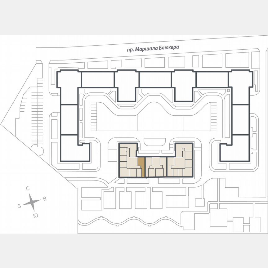 2-к. квартира, 68,7 м², 13/16 эт.