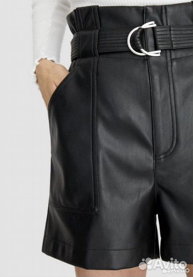 Шорты Stradivarius экокожа