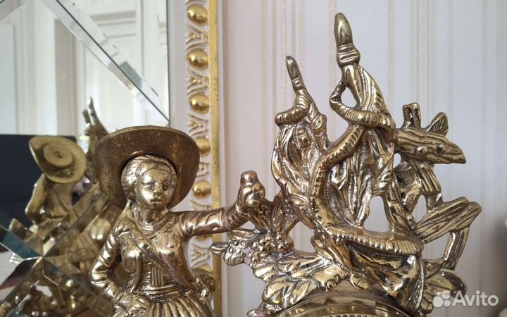 Часы каминные бронза