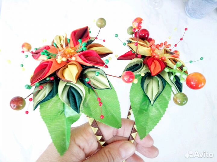 Ободки для волос с цветами