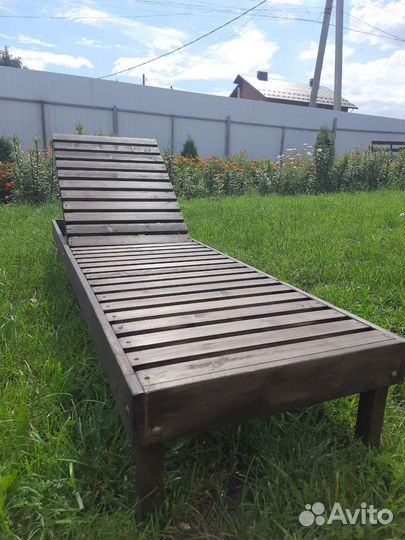 Шезлонг лежак деревянный